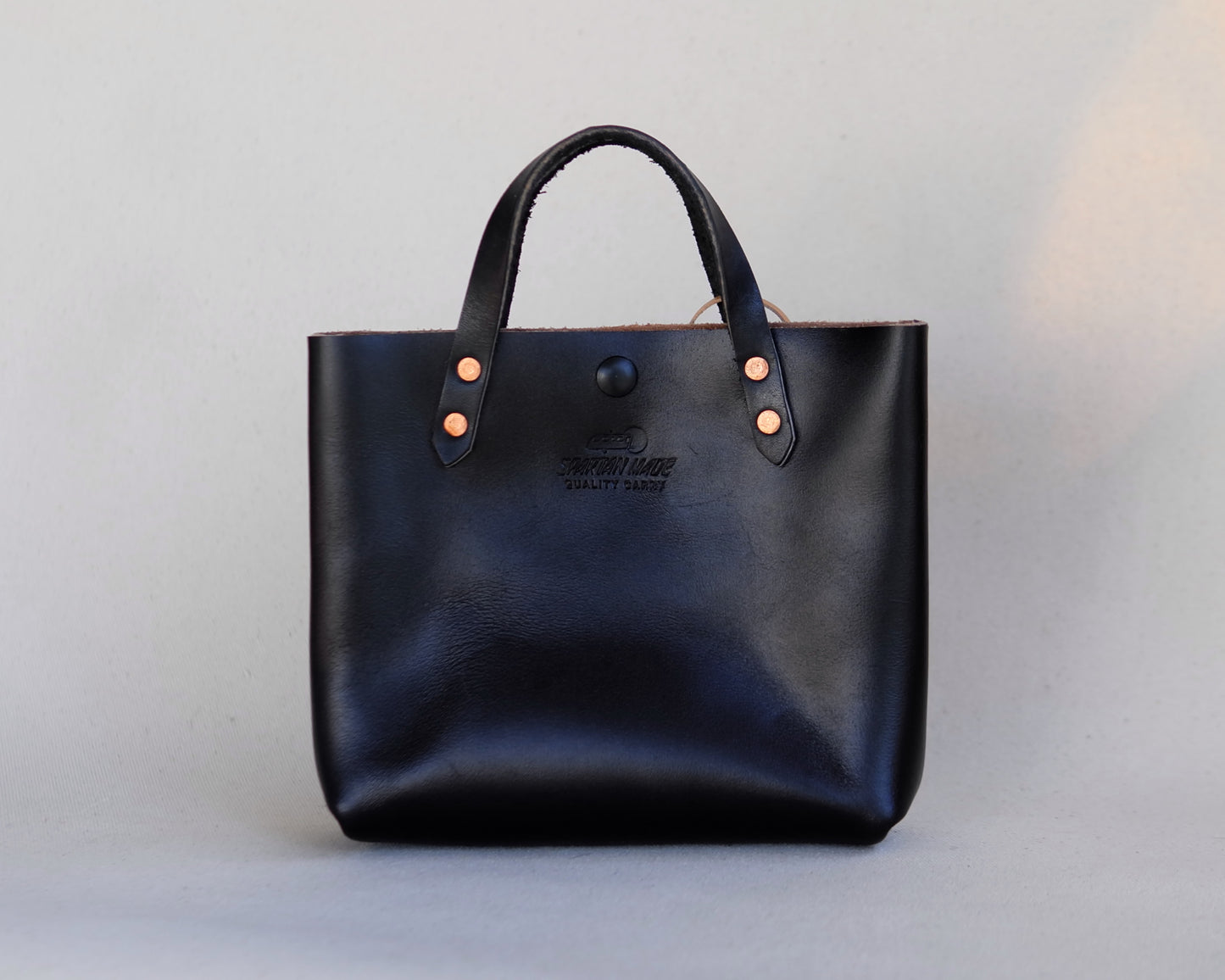 Mini Tote in Black Leather