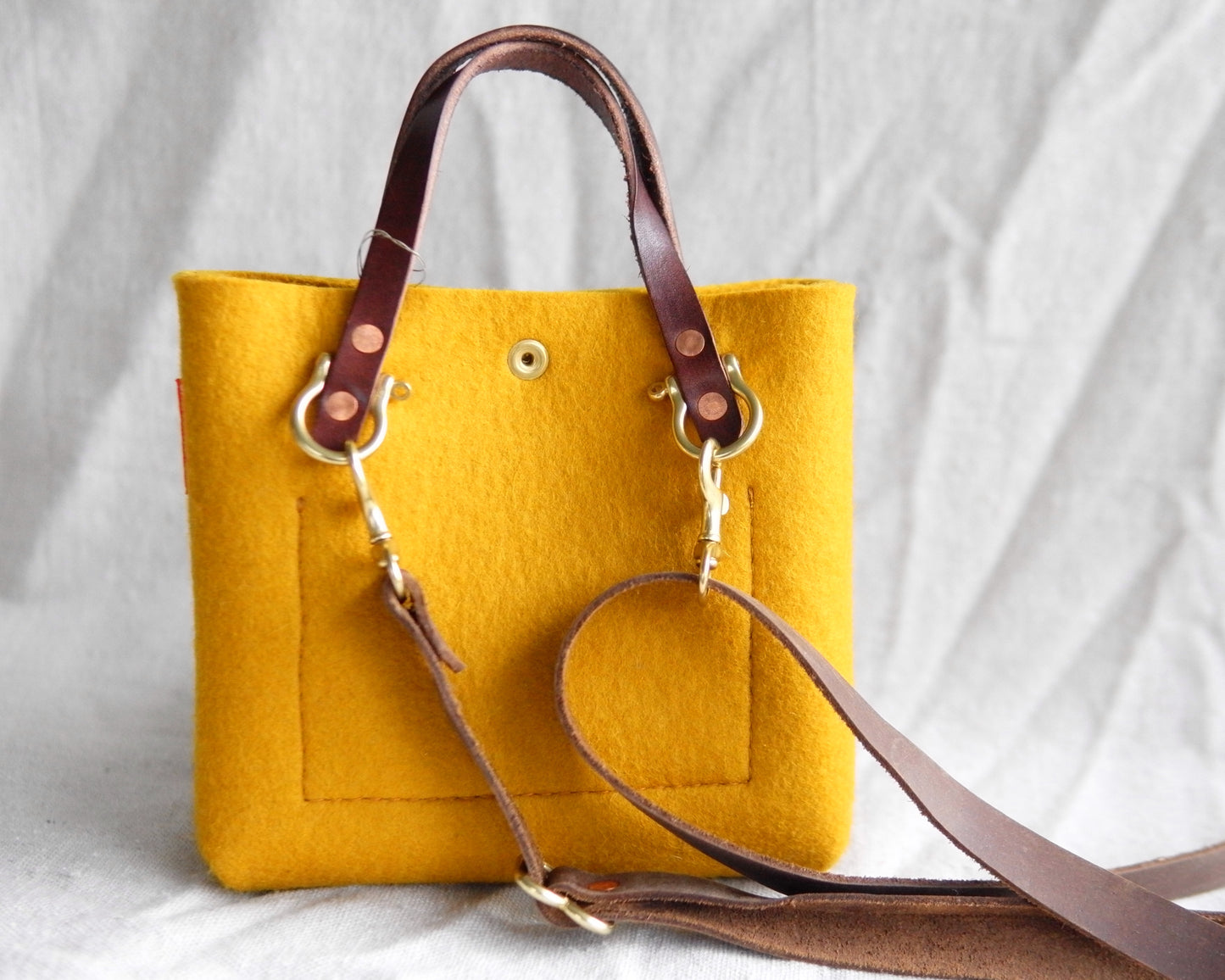 Mini Tote in Ochre Felt