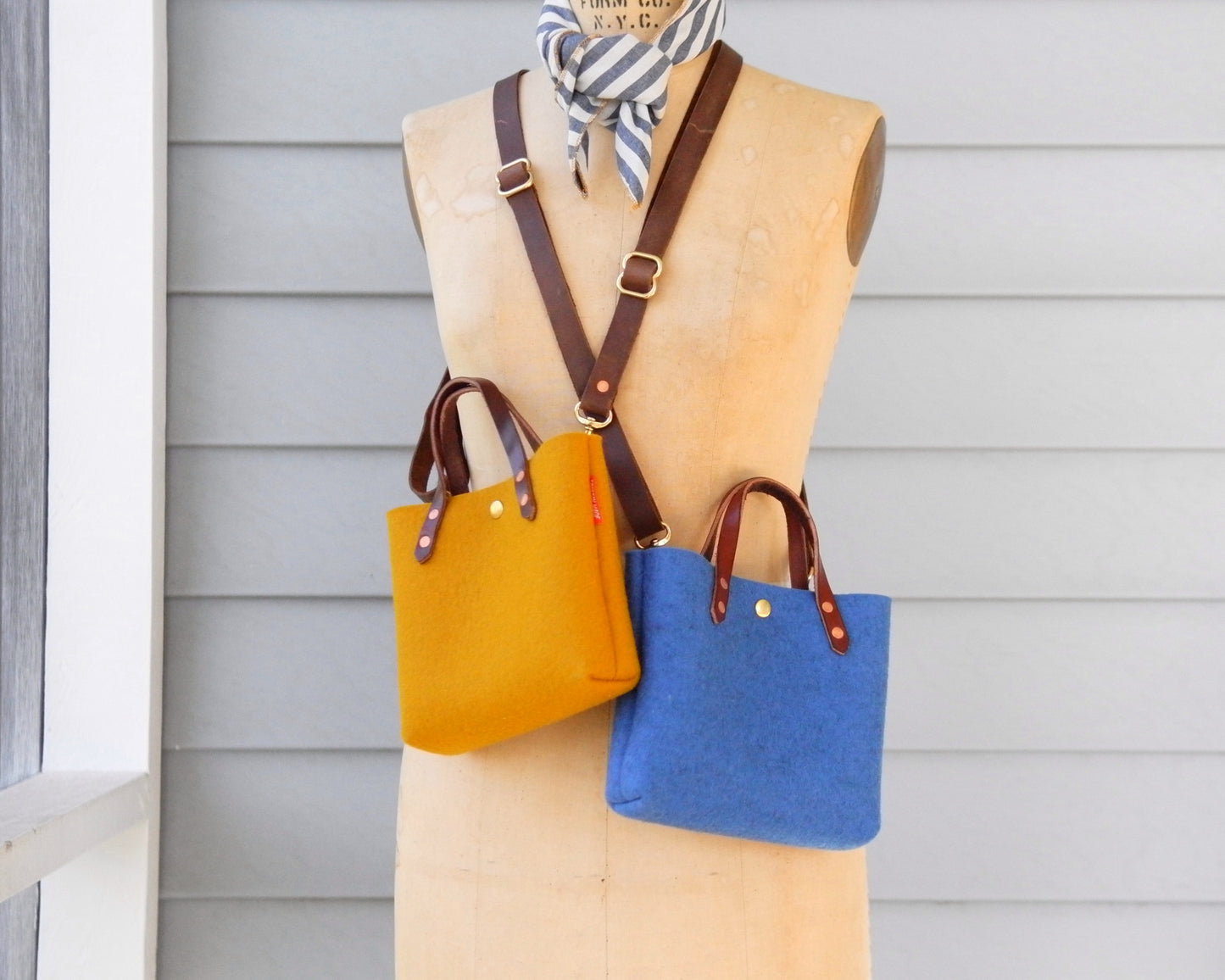 Mini Tote in Ochre Felt