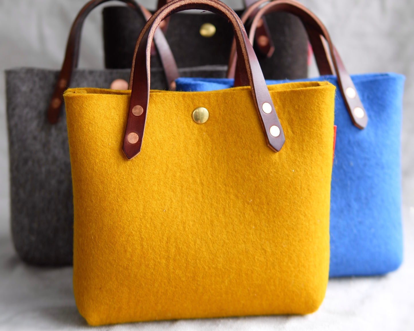 Mini Tote in Ochre Felt