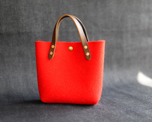 Mini Tote in Red Felt