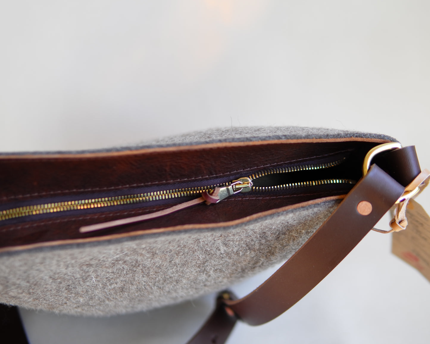 Station Tote in Brown Felt