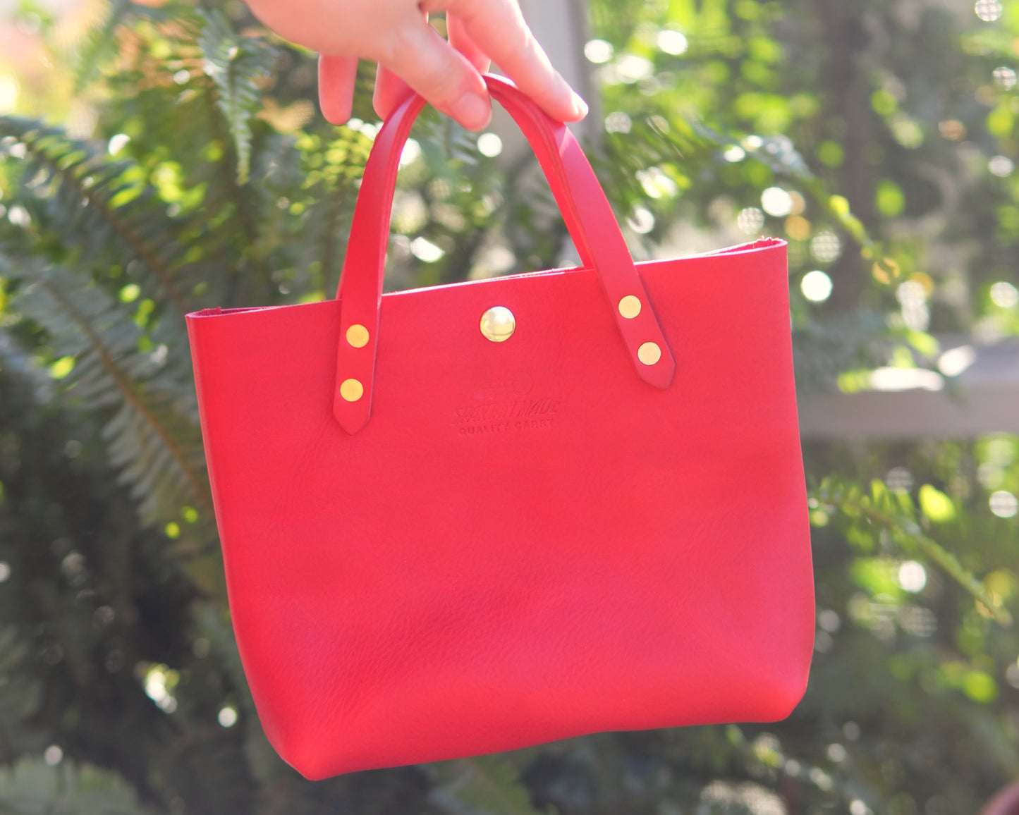 Mini Tote in Red Leather