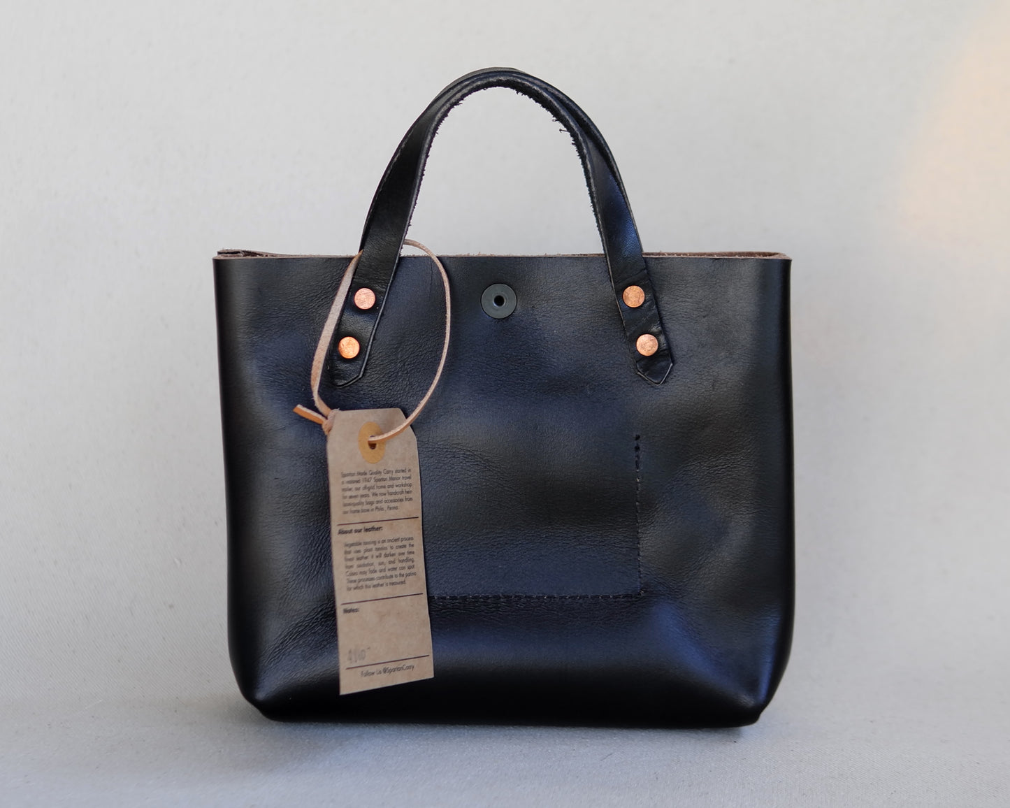 Mini Tote in Black Leather