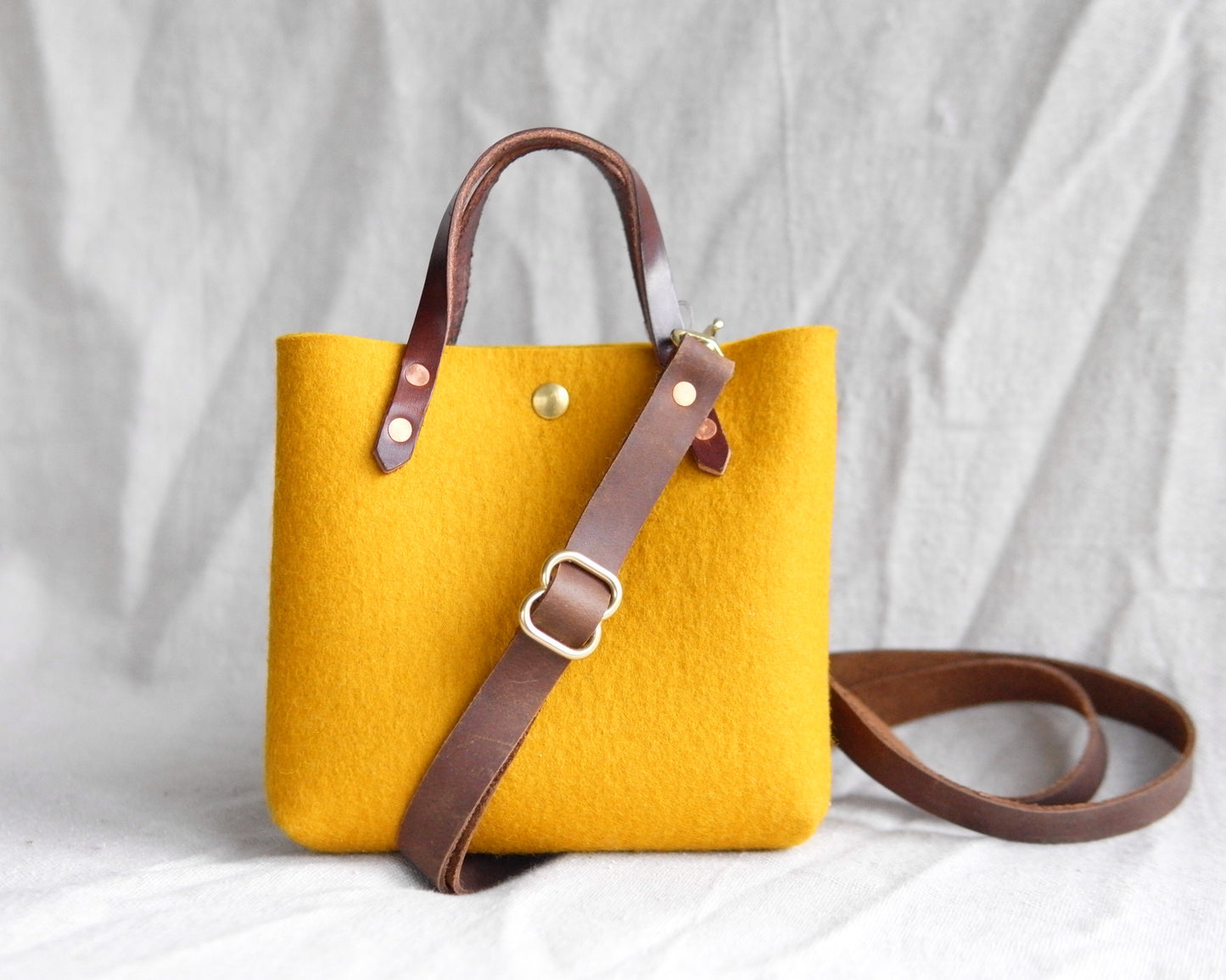 Mini Tote in Ochre Felt