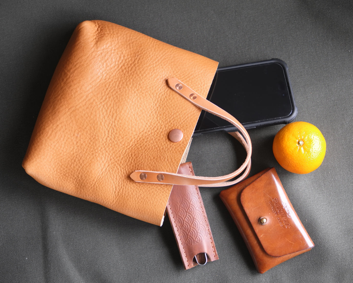 Mini Tote in Black Leather