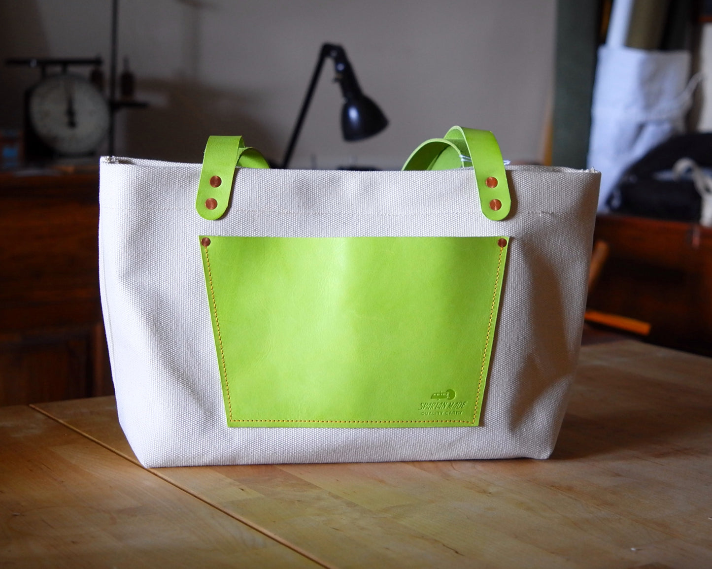 Small Market Tote in Lime