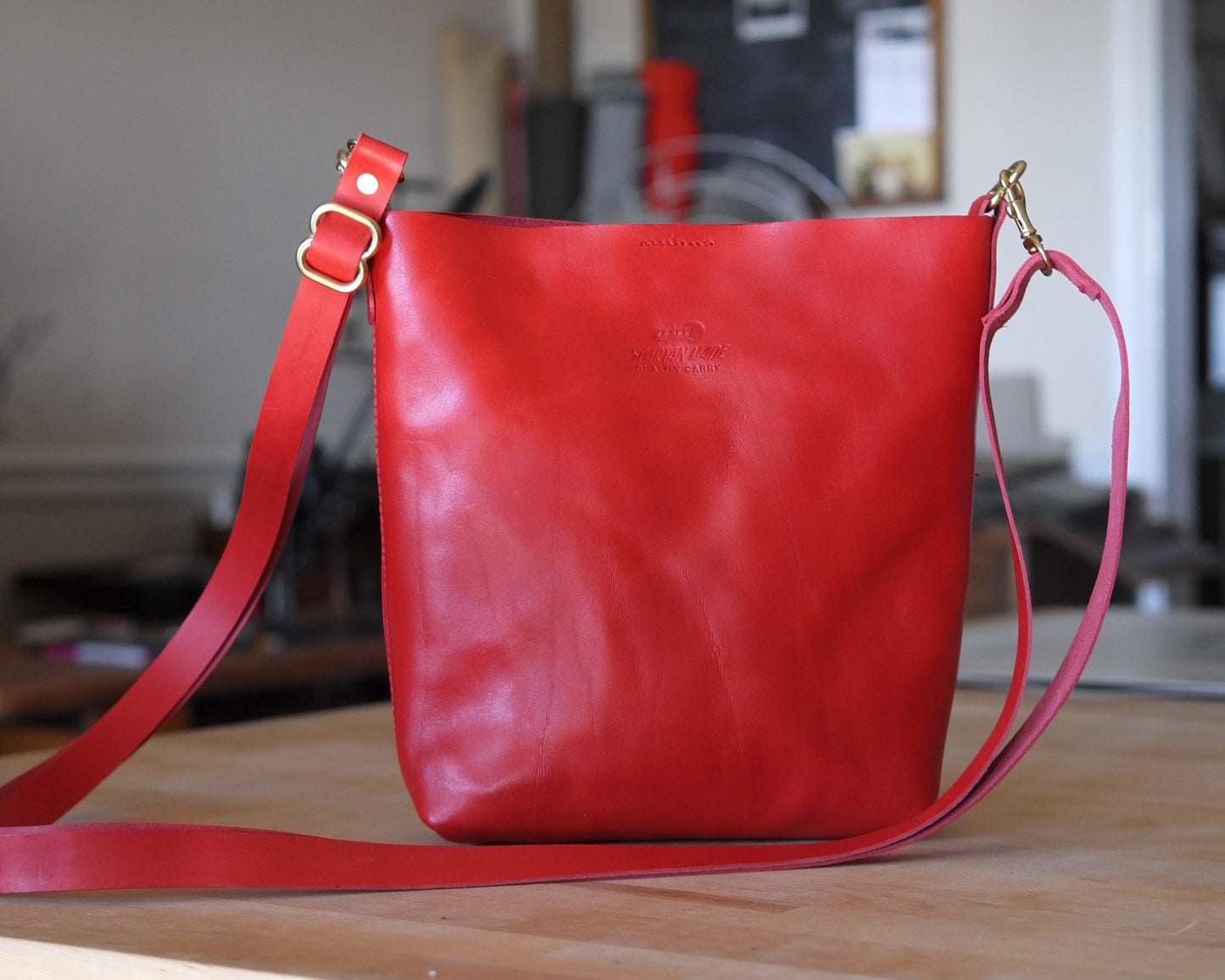 Substation Tote - Red Leather Crossbody