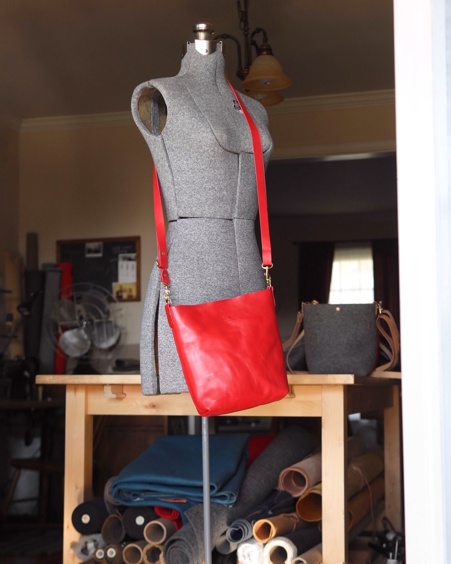 Substation Tote - Red Leather Crossbody