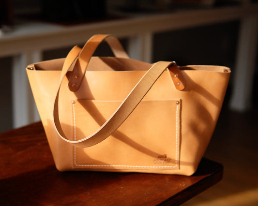 Leather Tote in Natural Vachetta