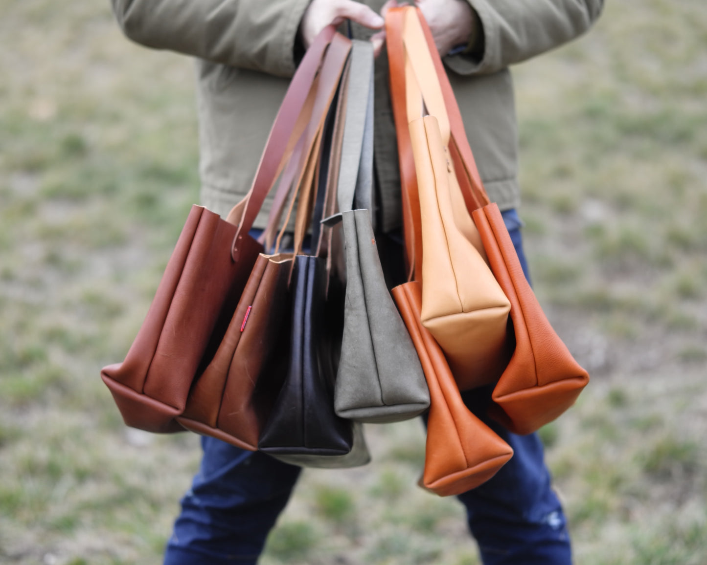 Leather Tote in Black