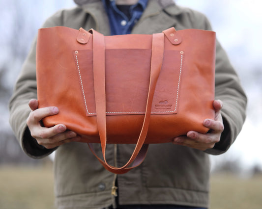 Leather Tote in Smooth Whiskey